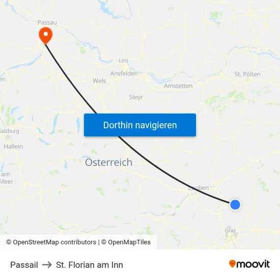 Passail to St. Florian am Inn map