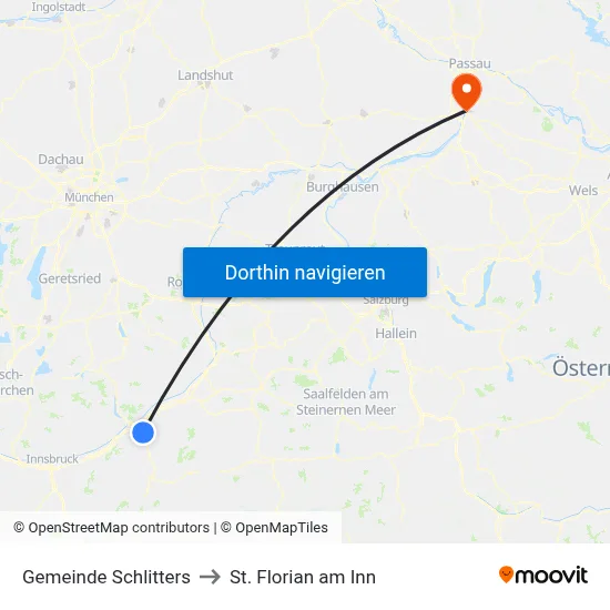 Gemeinde Schlitters to St. Florian am Inn map