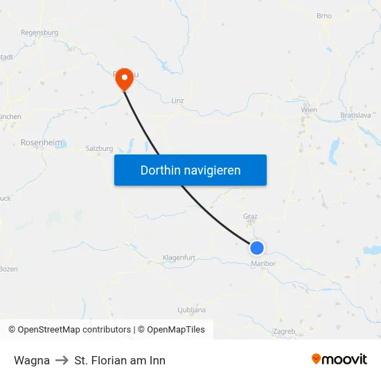 Wagna to St. Florian am Inn map