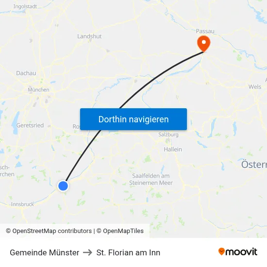 Gemeinde Münster to St. Florian am Inn map