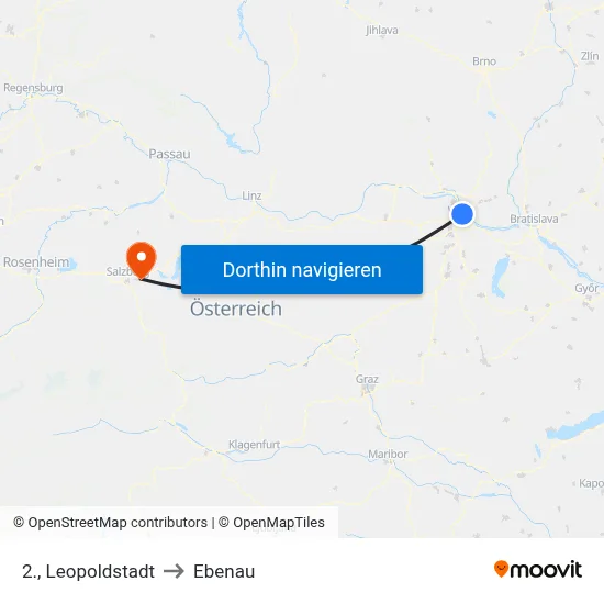 2., Leopoldstadt to Ebenau map