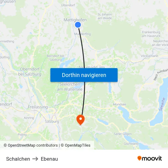 Schalchen to Ebenau map
