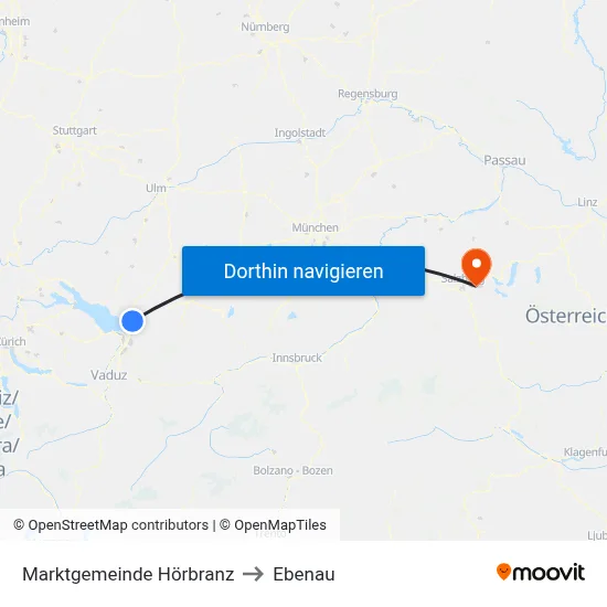 Marktgemeinde Hörbranz to Ebenau map