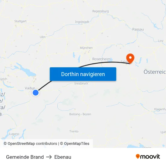 Gemeinde Brand to Ebenau map