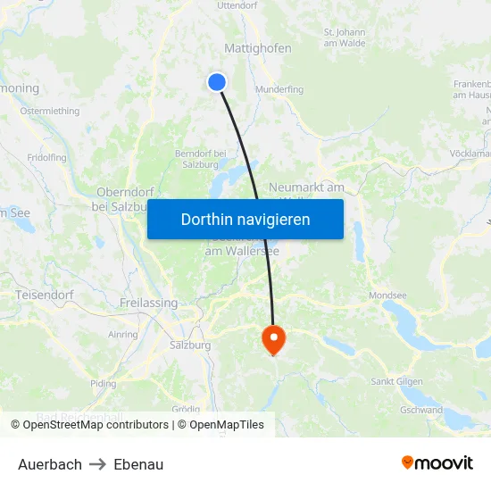 Auerbach to Ebenau map