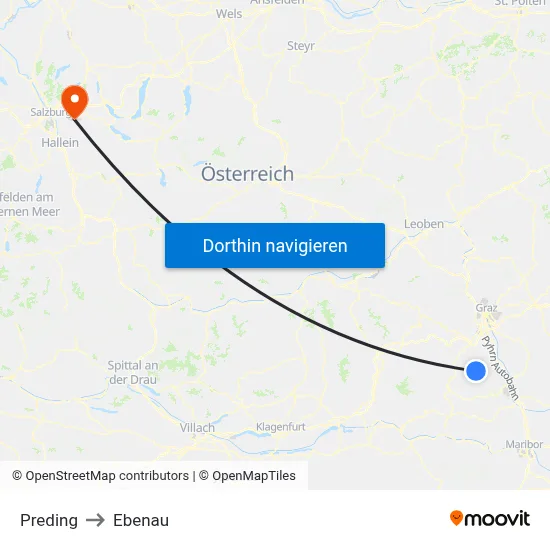 Preding to Ebenau map
