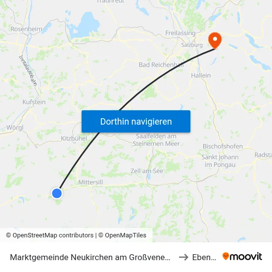 Marktgemeinde Neukirchen am Großvenediger to Ebenau map