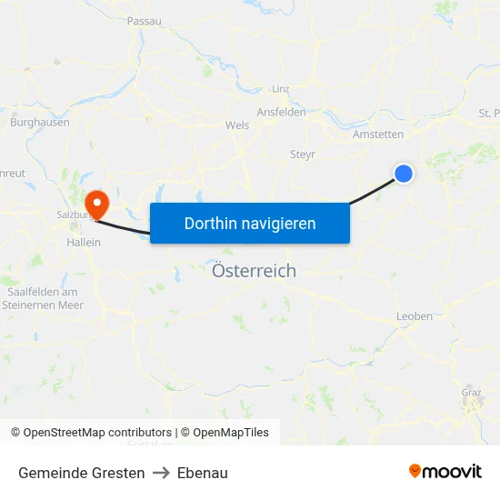 Gemeinde Gresten to Ebenau map