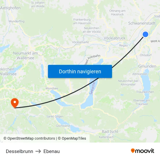 Desselbrunn to Ebenau map