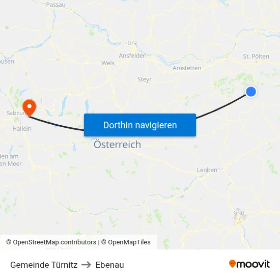 Gemeinde Türnitz to Ebenau map