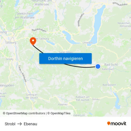 Strobl to Ebenau map