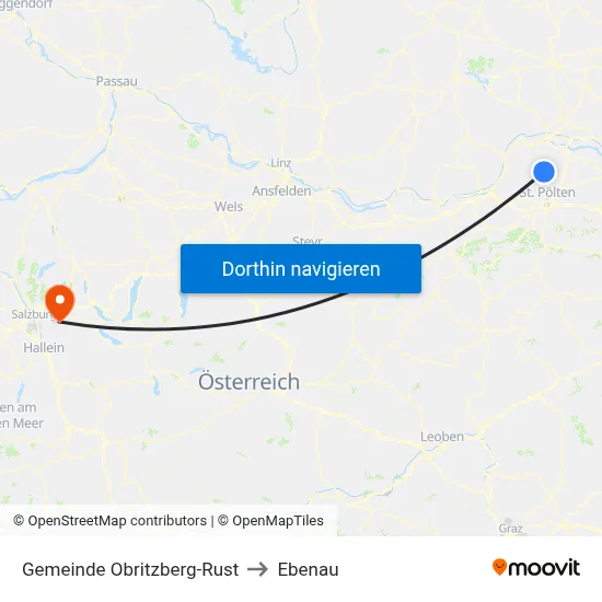 Gemeinde Obritzberg-Rust to Ebenau map