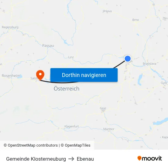 Gemeinde Klosterneuburg to Ebenau map