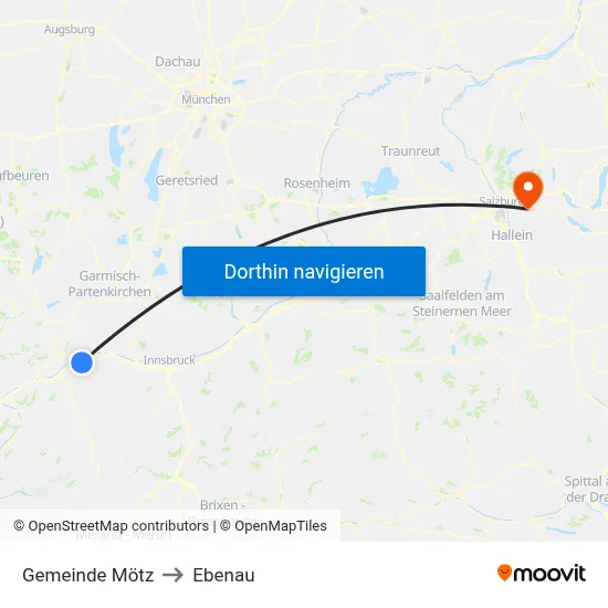 Gemeinde Mötz to Ebenau map
