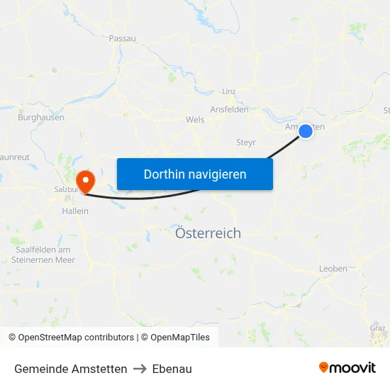 Gemeinde Amstetten to Ebenau map