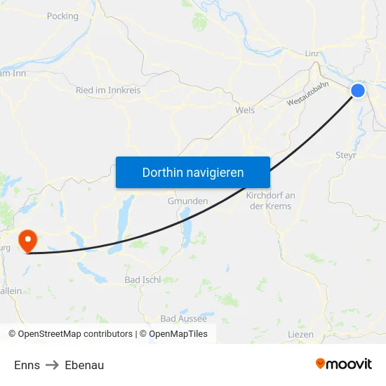 Enns to Ebenau map