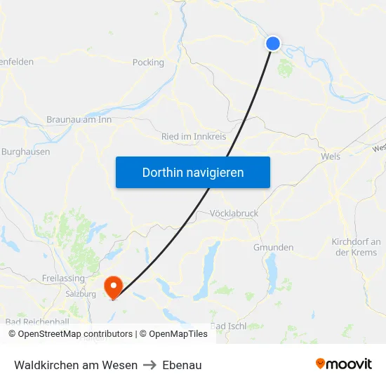 Waldkirchen am Wesen to Ebenau map