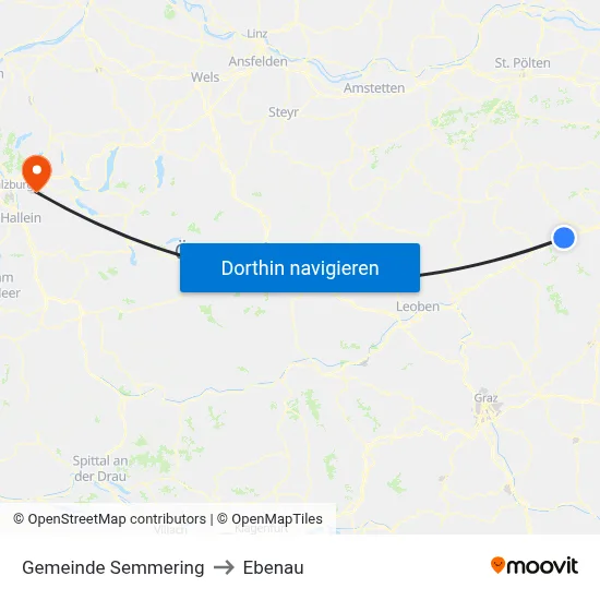 Gemeinde Semmering to Ebenau map