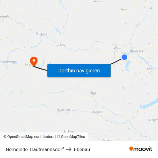 Gemeinde Trautmannsdorf to Ebenau map