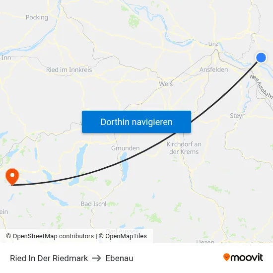Ried In Der Riedmark to Ebenau map