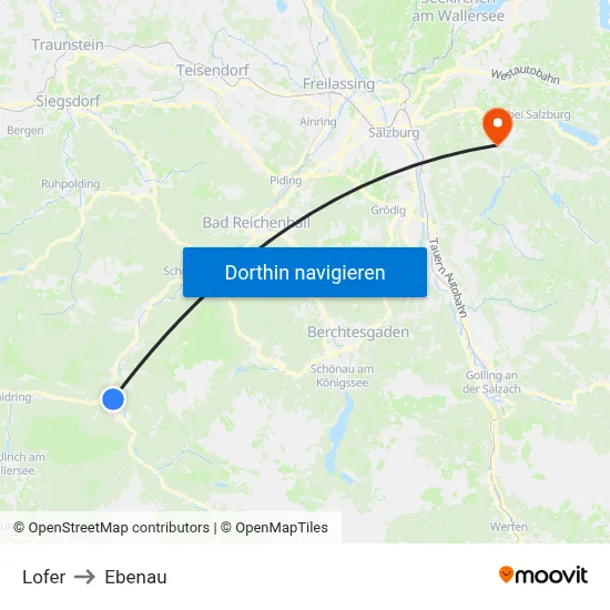 Lofer to Ebenau map