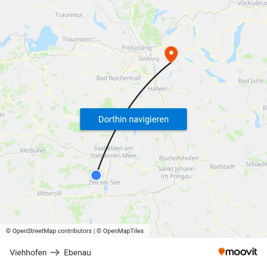 Viehhofen to Ebenau map