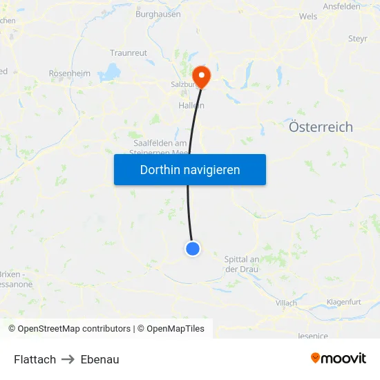 Flattach to Ebenau map