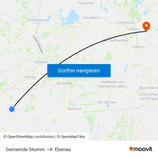 Gemeinde Stumm to Ebenau map