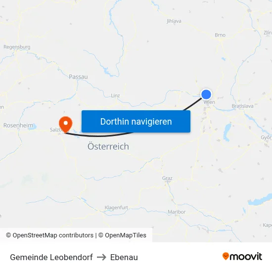 Gemeinde Leobendorf to Ebenau map
