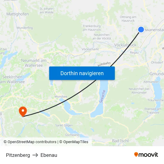 Pitzenberg to Ebenau map