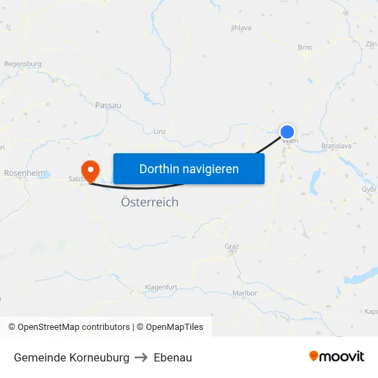 Gemeinde Korneuburg to Ebenau map