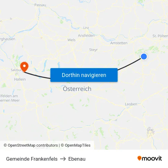 Gemeinde Frankenfels to Ebenau map