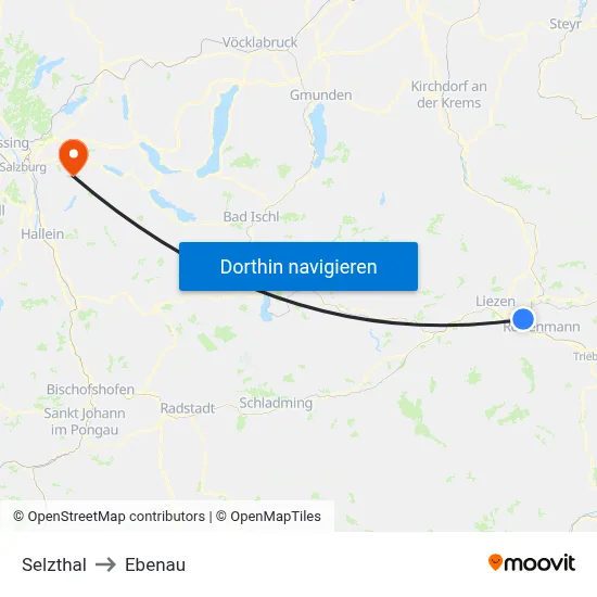 Selzthal to Ebenau map