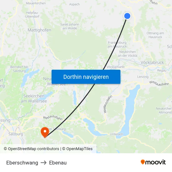 Eberschwang to Ebenau map