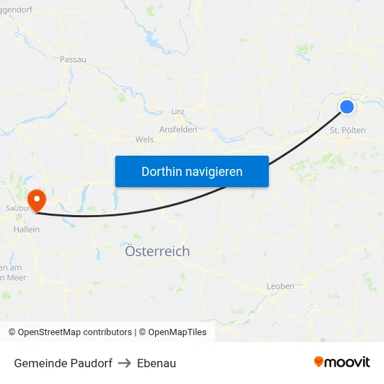 Gemeinde Paudorf to Ebenau map
