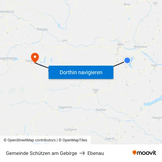 Gemeinde Schützen am Gebirge to Ebenau map