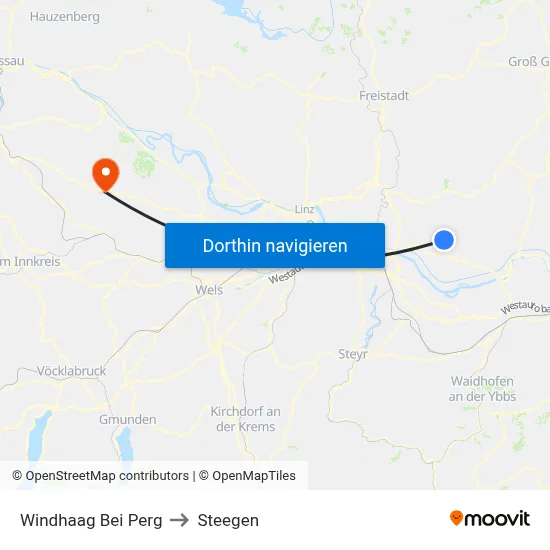 Windhaag Bei Perg to Steegen map