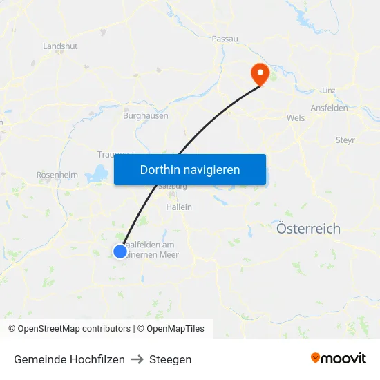 Gemeinde Hochfilzen to Steegen map