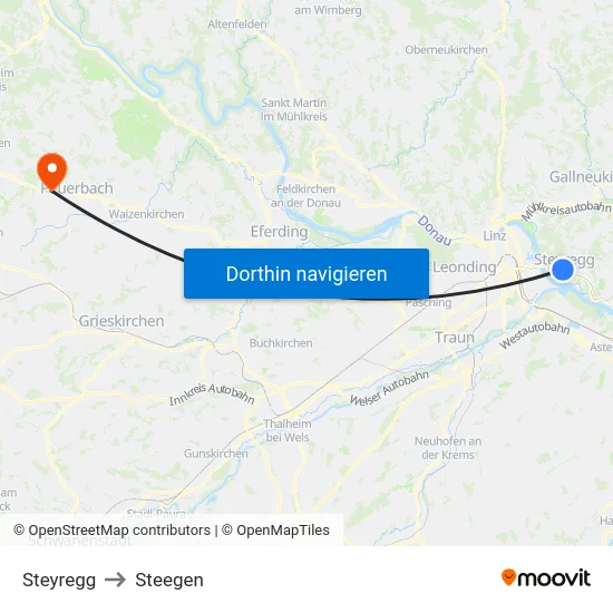 Steyregg to Steegen map