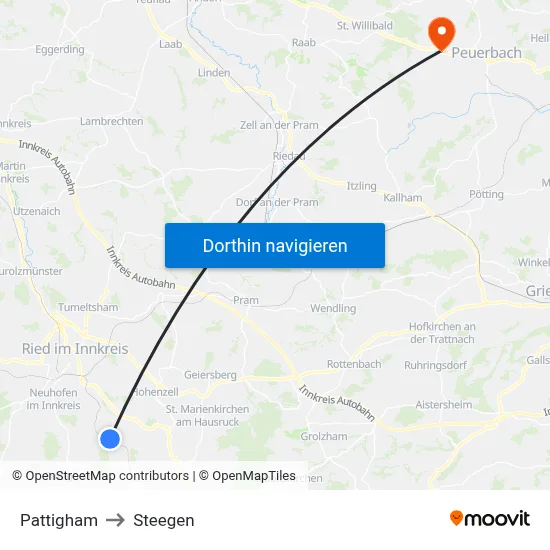 Pattigham to Steegen map