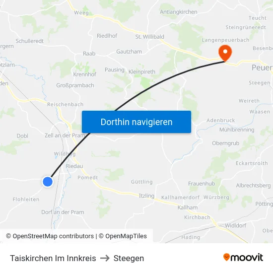Taiskirchen Im Innkreis to Steegen map