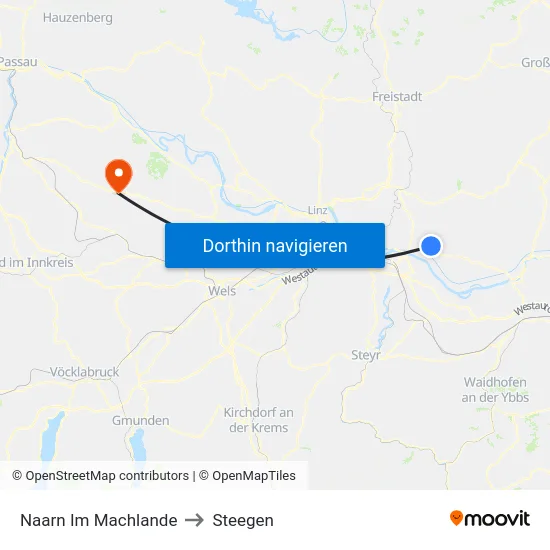 Naarn Im Machlande to Steegen map