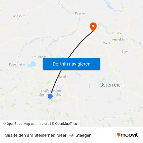 Saalfelden am Steinernen Meer to Steegen map
