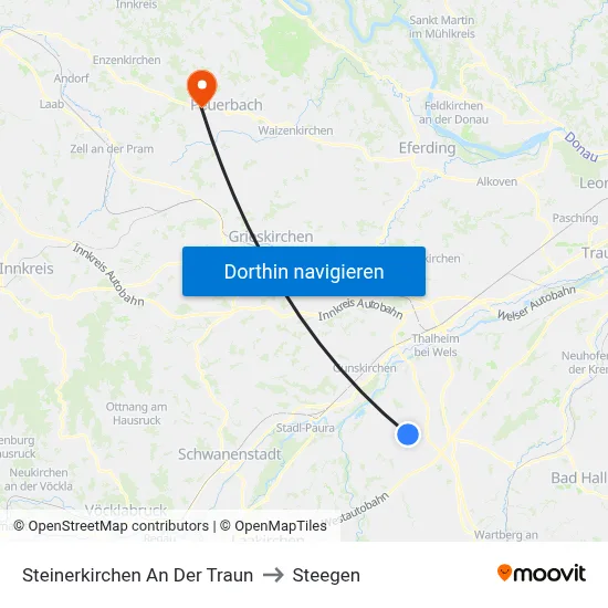 Steinerkirchen An Der Traun to Steegen map