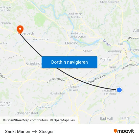 Sankt Marien to Steegen map