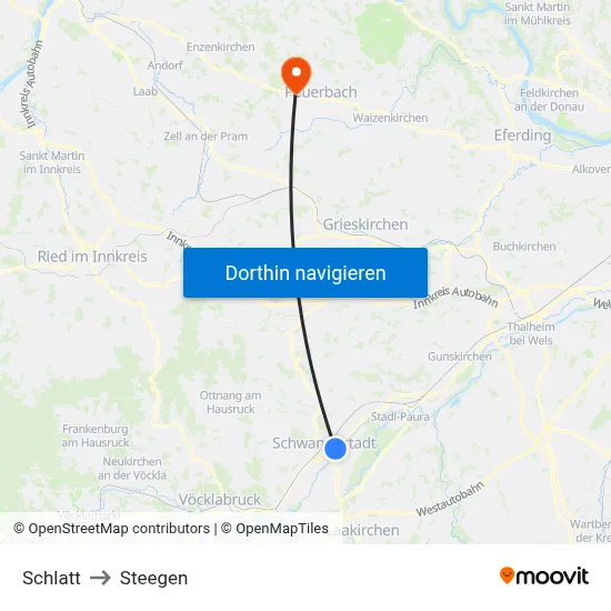 Schlatt to Steegen map