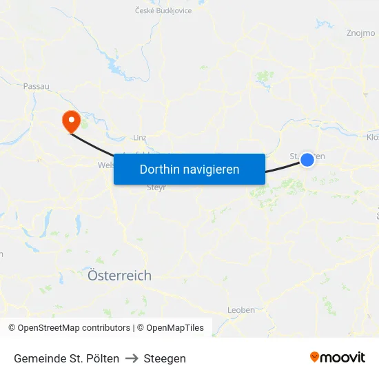 Gemeinde St. Pölten to Steegen map
