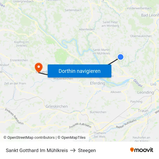 Sankt Gotthard Im Mühlkreis to Steegen map