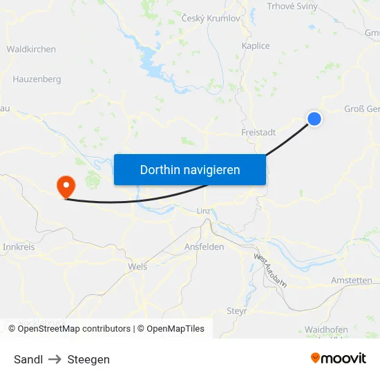 Sandl to Steegen map