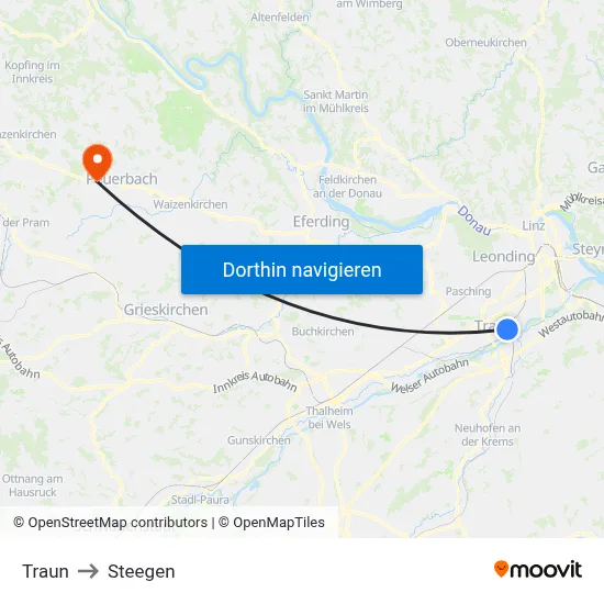 Traun to Steegen map